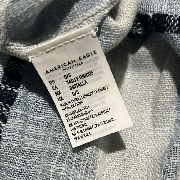 American Eagle Boho Striped Cover Up Fringe Kimono Blue, Navy, White Size O/S - Picture 5 of 5